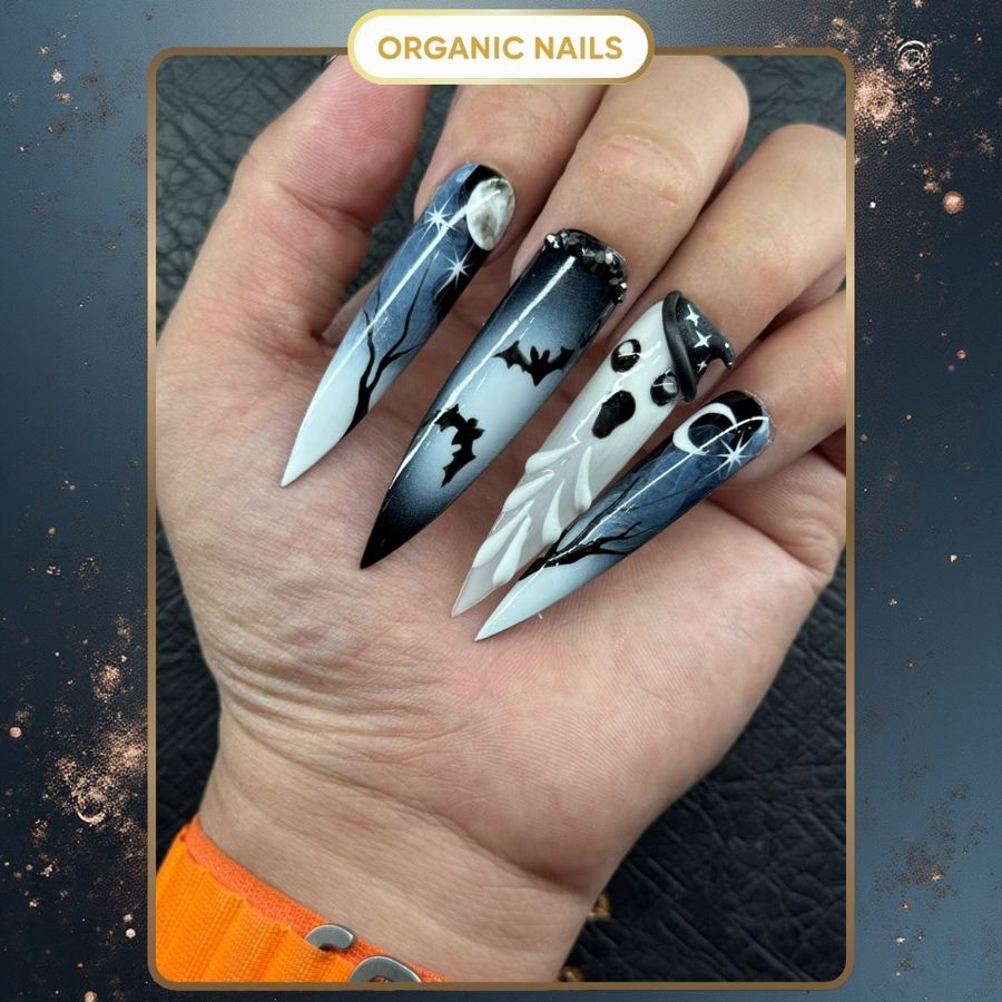 halloween nails at Organic Nails El Paso